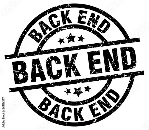 back end round grunge black stamp