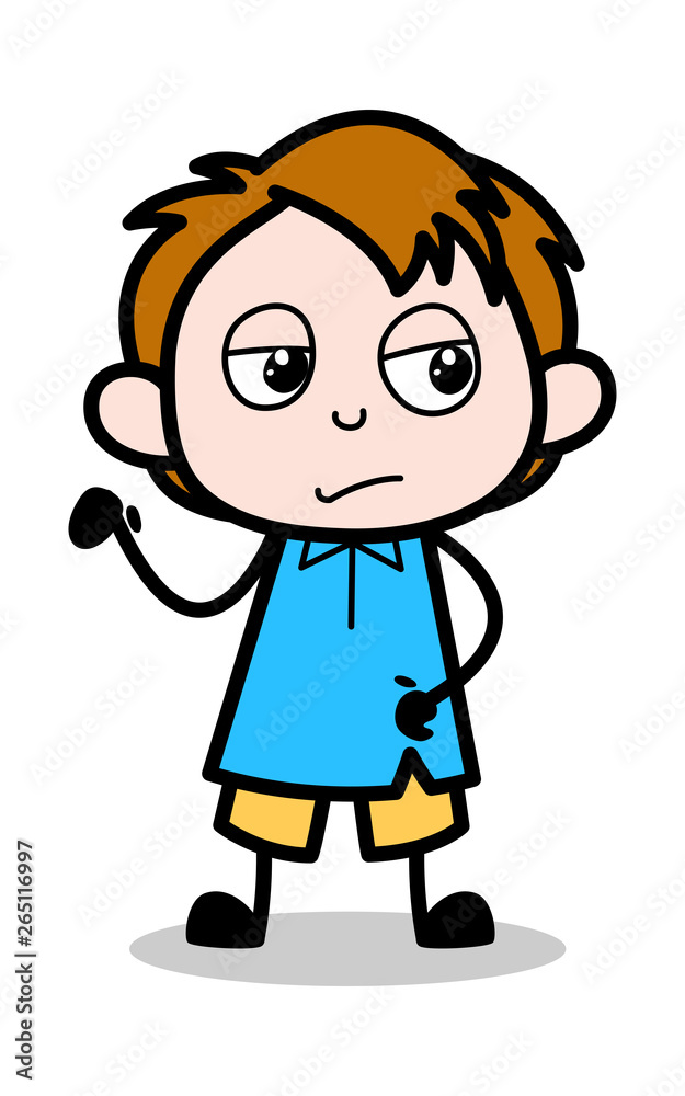 Talking Attitude - School Boy Cartoon Character Vector Illustration