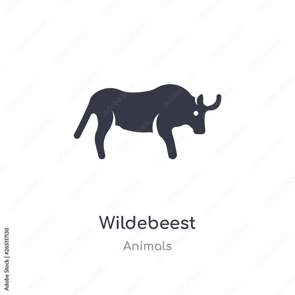 wildebeest icon. isolated wildebeest icon vector illustration from animals collection. editable sing symbol can be use for web site and mobile app