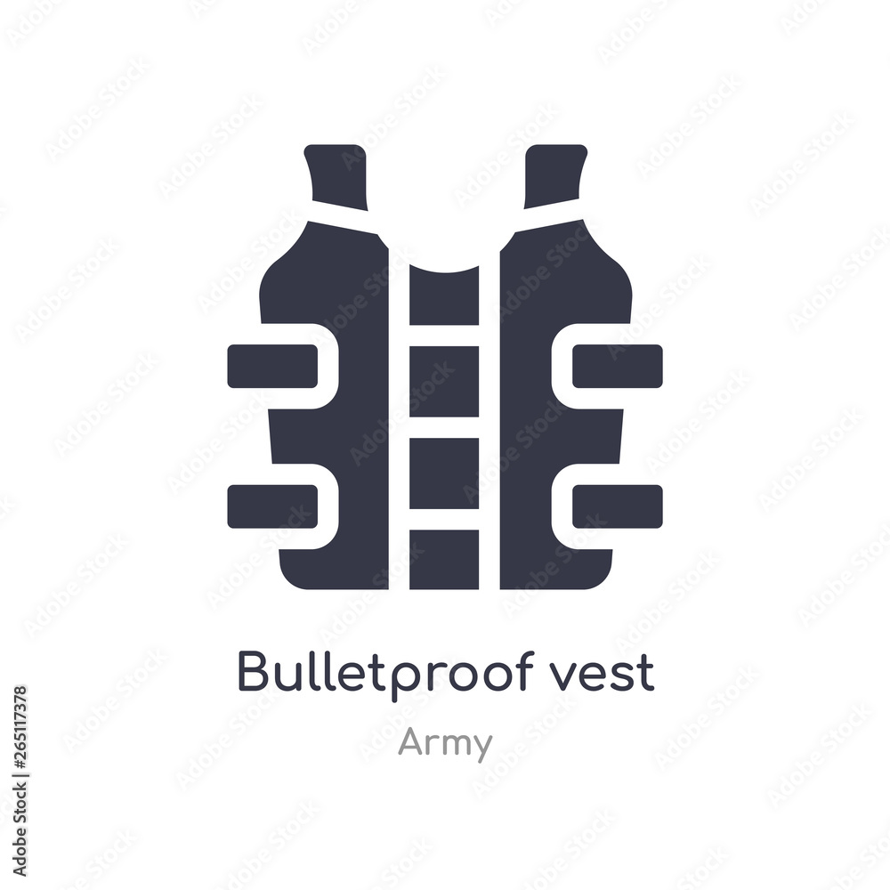 bulletproof vest icon. isolated bulletproof vest icon vector illustration from army collection. editable sing symbol can be use for web site and mobile app