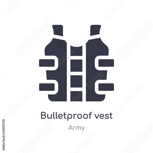 bulletproof vest icon. isolated bulletproof vest icon vector illustration from army collection. editable sing symbol can be use for web site and mobile app