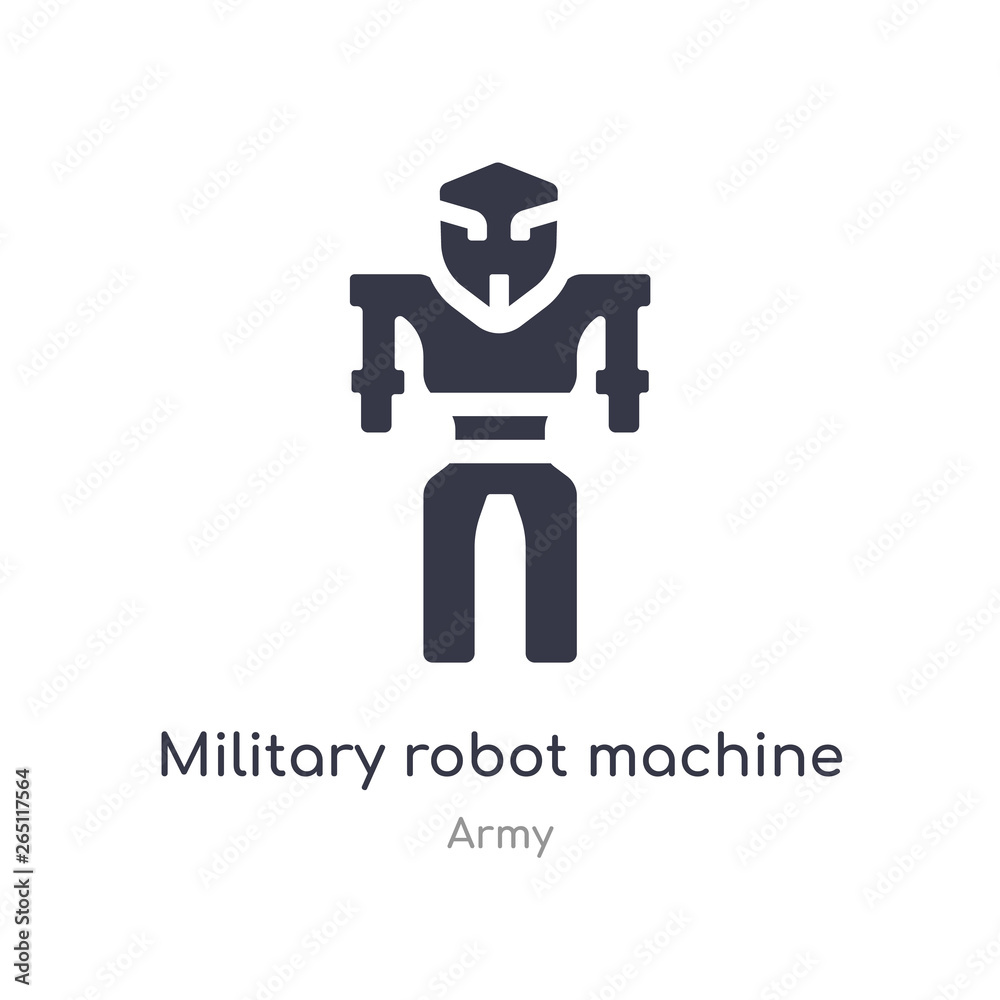 military robot machine icon. isolated military robot machine icon vector illustration from army collection. editable sing symbol can be use for web site and mobile app