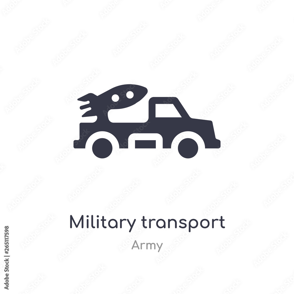 Obraz premium military transport icon. isolated military transport icon vector illustration from army collection. editable sing symbol can be use for web site and mobile app