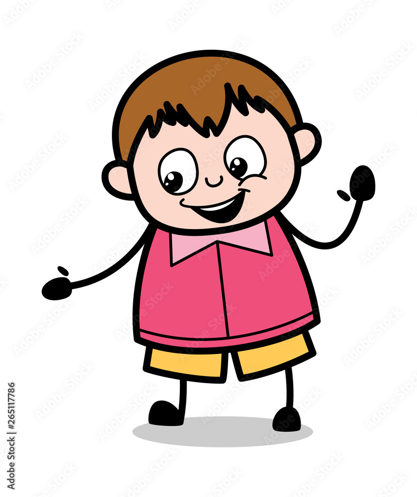 Showing Hand for Shake hand - Teenager Cartoon Fat Boy Vector Illustration Showing Hand for Shake hand - Teenager Cartoon Fat Boy Vector Illustration