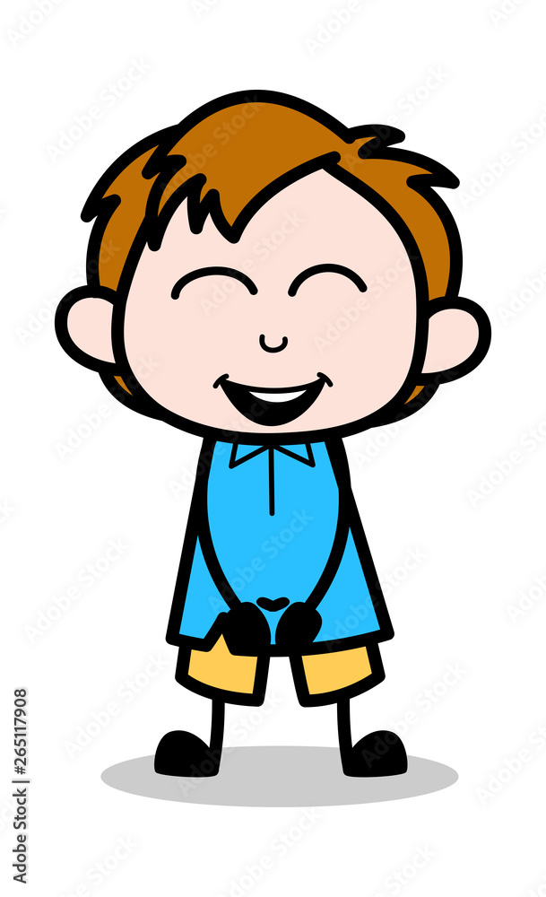 Very Happy - School Boy Cartoon Character Vector Illustration Very Happy - School Boy Cartoon Character Vector Illustration