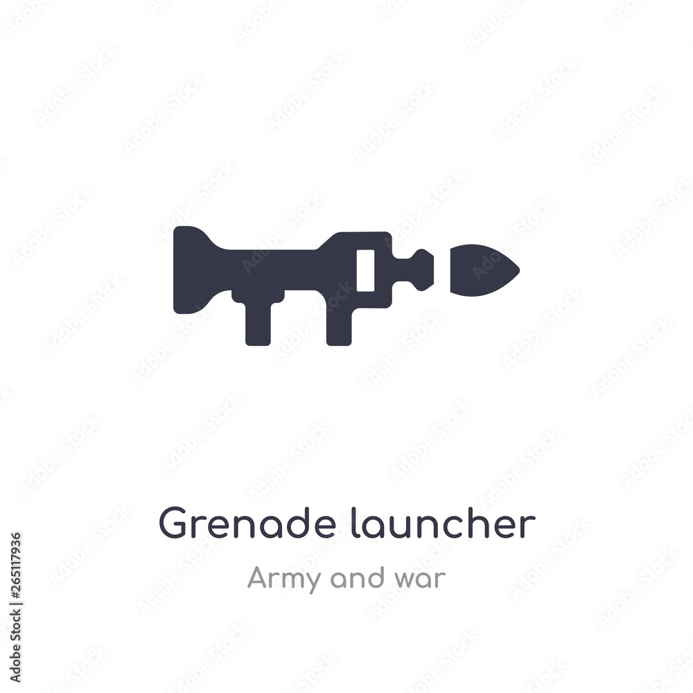 grenade launcher icon. isolated grenade launcher icon vector illustration from army and war collection. editable sing symbol can be use for web site and mobile app