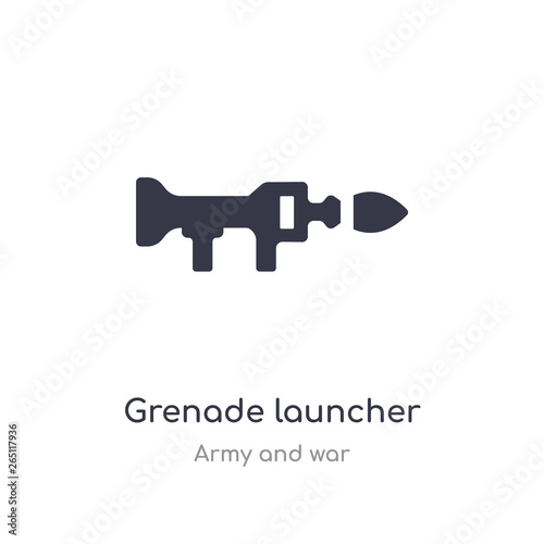 grenade launcher icon. isolated grenade launcher icon vector illustration from army and war collection. editable sing symbol can be use for web site and mobile app