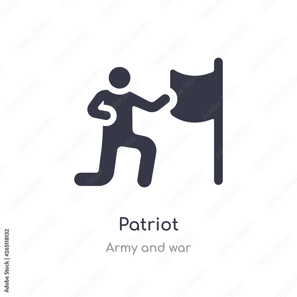 patriot icon. isolated patriot icon vector illustration from army and war collection. editable sing symbol can be use for web site and mobile app