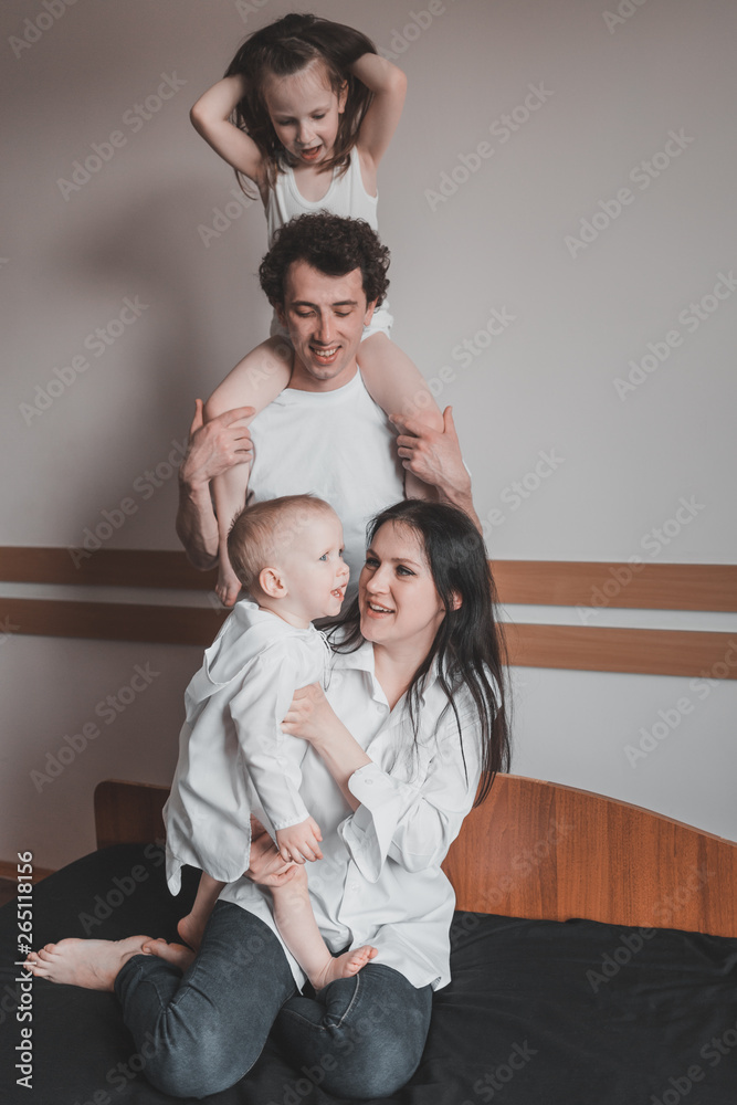 Parents and their children. Happy family life. Parents and their children. Happy family life.