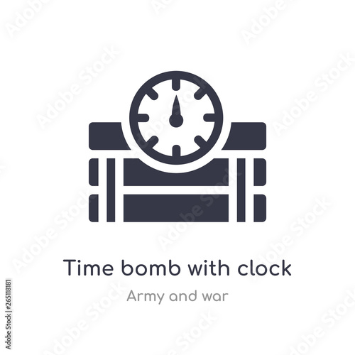 time bomb with clock icon. isolated time bomb with clock icon vector illustration from army and war collection. editable sing symbol can be use for web site and mobile app