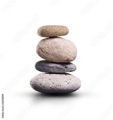 A pile of stones isolated on a white background