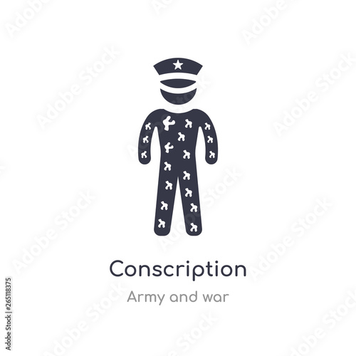 conscription icon. isolated conscription icon vector illustration from army and war collection. editable sing symbol can be use for web site and mobile app