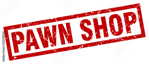 square grunge red pawn shop stamp