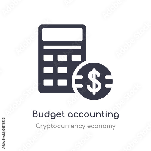 budget accounting icon. isolated budget accounting icon vector illustration from cryptocurrency economy collection. editable sing symbol can be use for web site and mobile app