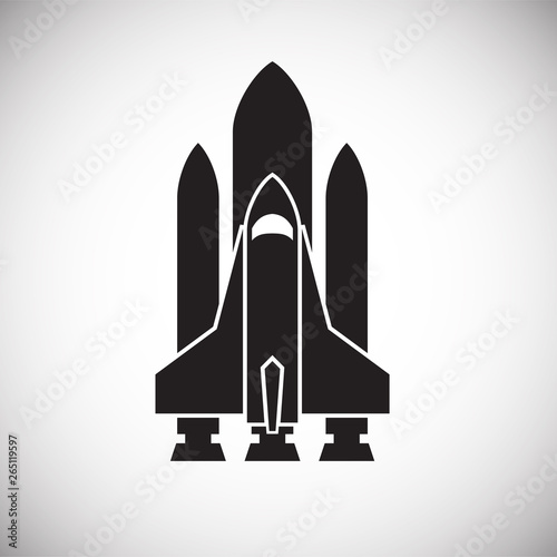 Rocket icon on background for graphic and web design. Simple vector sign. Internet concept symbol for website button or mobile app.