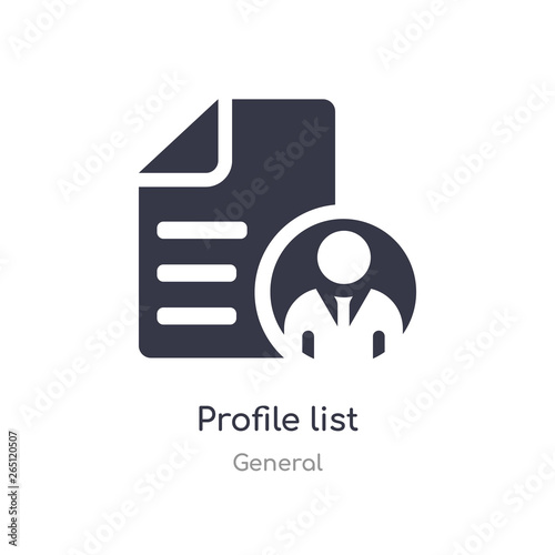 profile list icon. isolated profile list icon vector illustration from general collection. editable sing symbol can be use for web site and mobile app