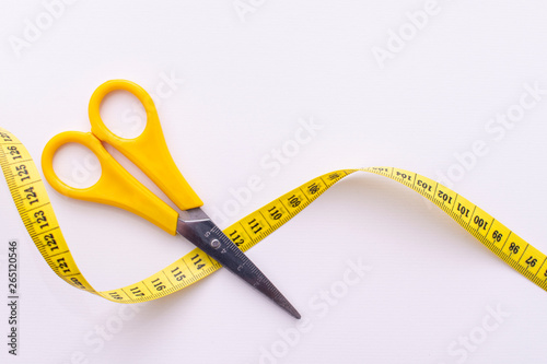 Scissors with a centimeter