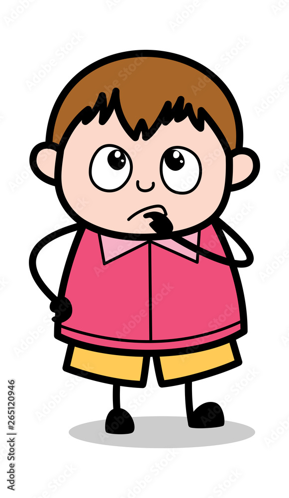 Remembering - Teenager Cartoon Fat Boy Vector Illustration Remembering - Teenager Cartoon Fat Boy Vector Illustration