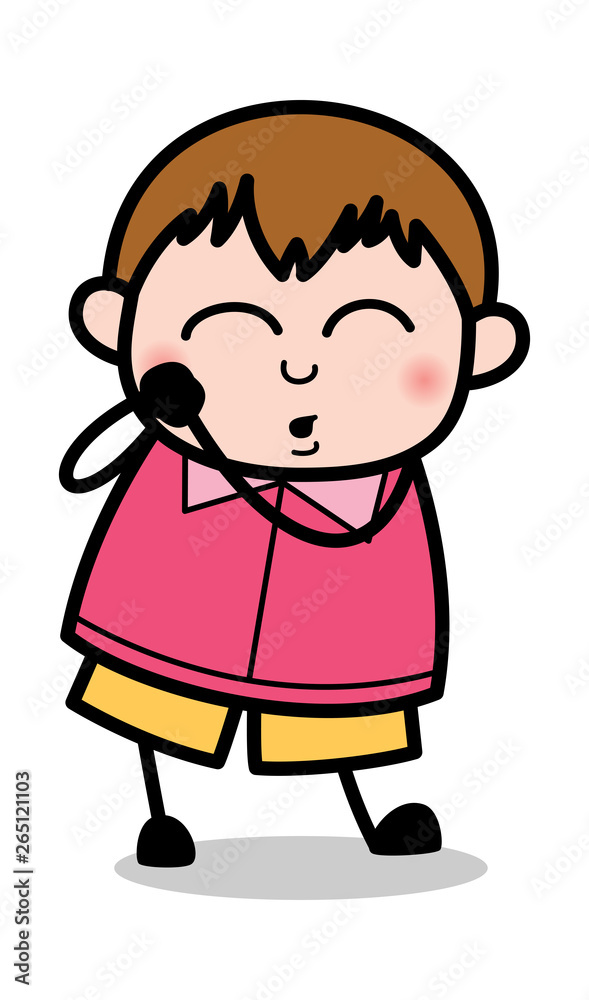 Stardom - Teenager Cartoon Fat Boy Vector Illustration Stardom - Teenager Cartoon Fat Boy Vector Illustration