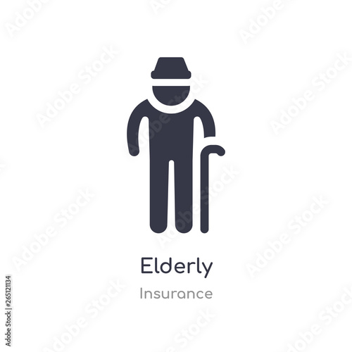 elderly icon. isolated elderly icon vector illustration from insurance collection. editable sing symbol can be use for web site and mobile app