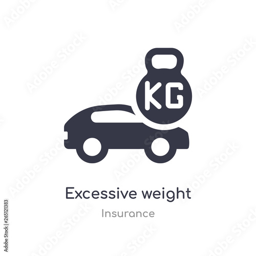 excessive weight for the vehicle icon. isolated excessive weight for the vehicle icon vector illustration from insurance collection. editable sing symbol can be use for web site and mobile app photo