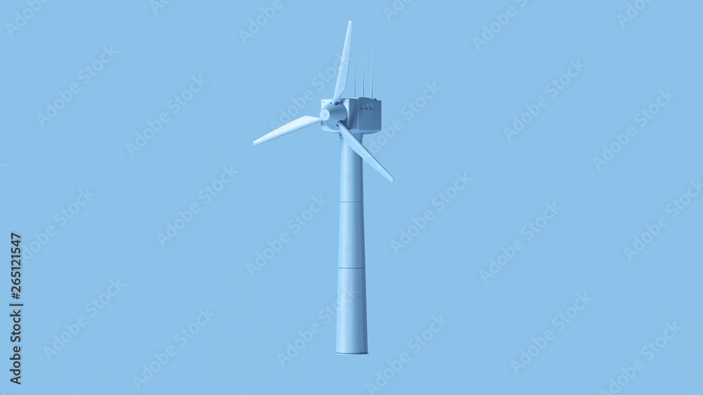 Pale Blue Wind Turbine 3d illustration Pale Blue Wind Turbine 3d illustration