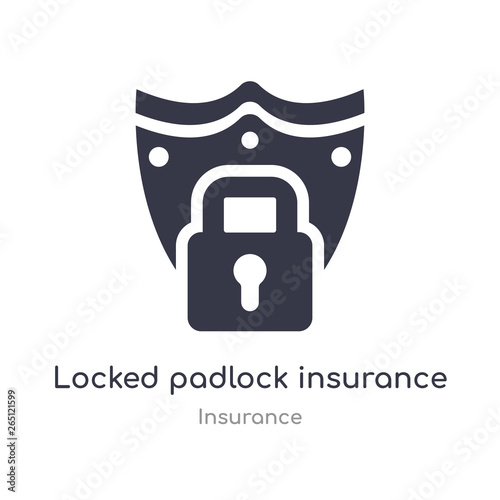 locked padlock insurance icon. isolated locked padlock insurance icon vector illustration from insurance collection. editable sing symbol can be use for web site and mobile app