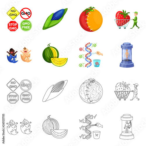 Vector illustration of test and synthetic symbol. Collection of test and laboratory stock symbol for web.