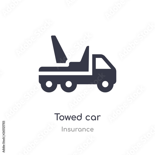 towed car icon. isolated towed car icon vector illustration from insurance collection. editable sing symbol can be use for web site and mobile app