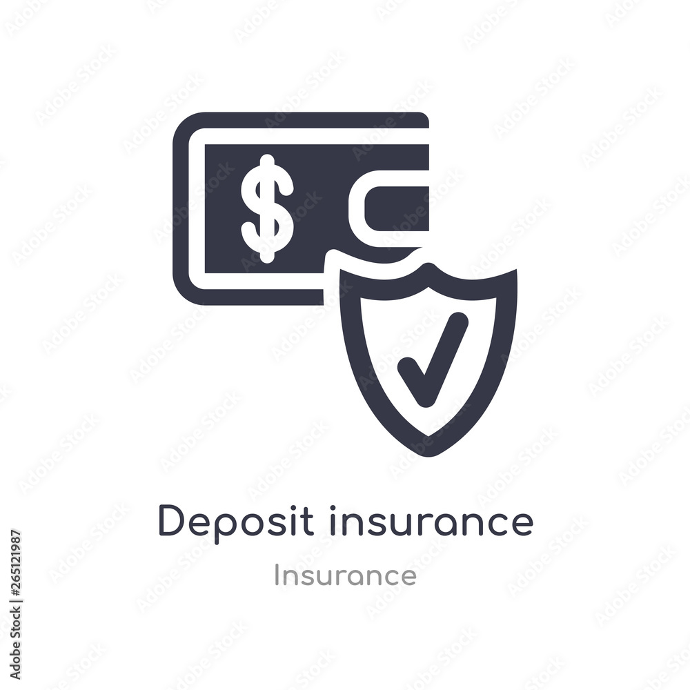 deposit insurance icon. isolated deposit insurance icon vector illustration from insurance collection. editable sing symbol can be use for web site and mobile app deposit insurance icon. isolated deposit insurance icon vector illustration from insurance collection. editable sing symbol can be use for web site and mobile app