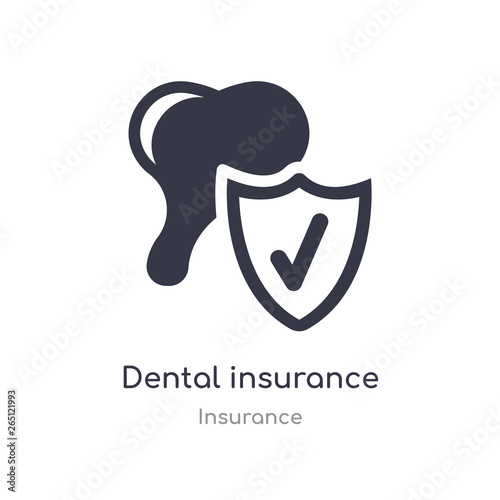 dental insurance icon. isolated dental insurance icon vector illustration from insurance collection. editable sing symbol can be use for web site and mobile app