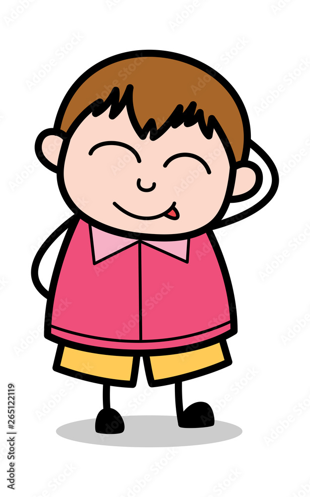 Naughty - Teenager Cartoon Fat Boy Vector Illustration Naughty - Teenager Cartoon Fat Boy Vector Illustration