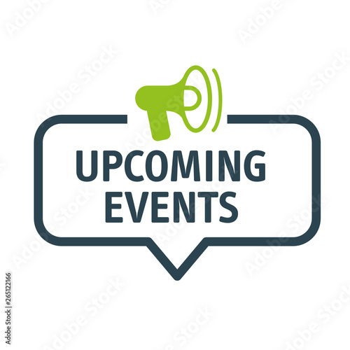 Speech bubble UPCOMING EVENTS Vector Illustration