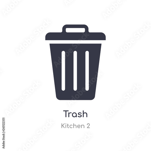 trash icon. isolated trash icon vector illustration from kitchen 2 collection. editable sing symbol can be use for web site and mobile app