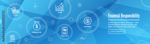 Personal Finance & Responsibility Icon Set - Web Header Banner