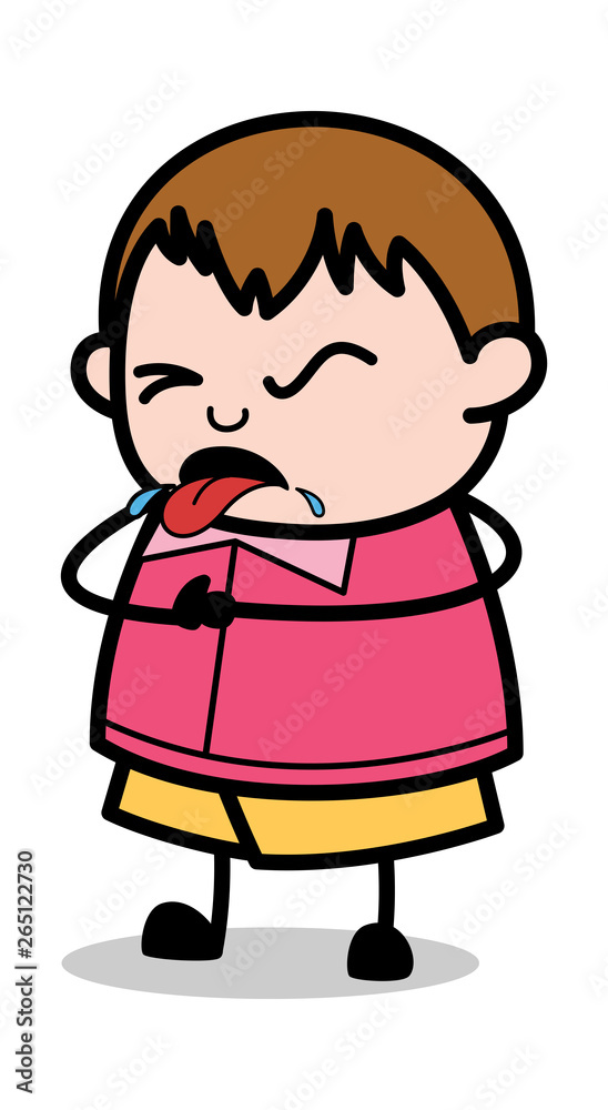 Unhealthy - Teenager Cartoon Fat Boy Vector Illustration Unhealthy - Teenager Cartoon Fat Boy Vector Illustration