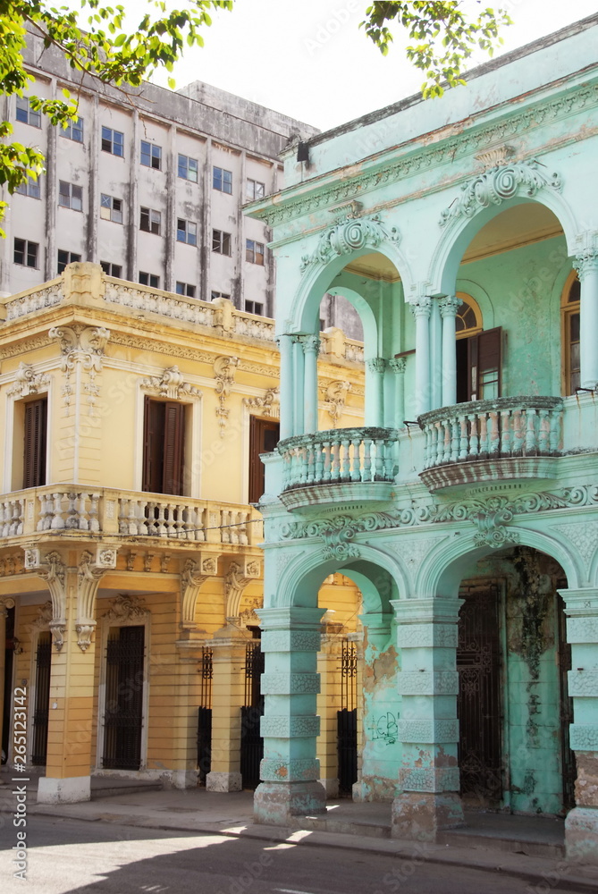 Ville de La Havane, maisons de style Le long du Paséo del Prado, Cuba, Caraïbes