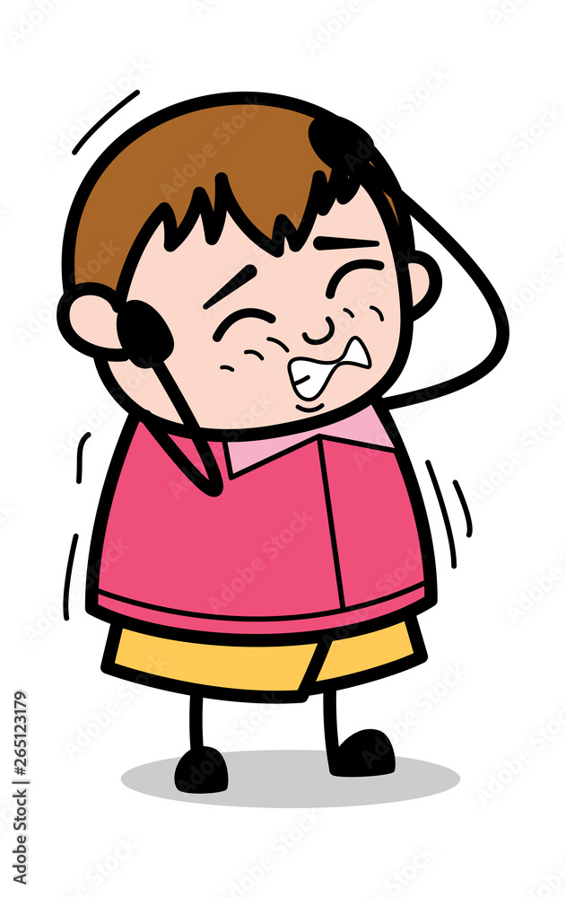 Irritated - Teenager Cartoon Fat Boy Vector Illustration Irritated - Teenager Cartoon Fat Boy Vector Illustration