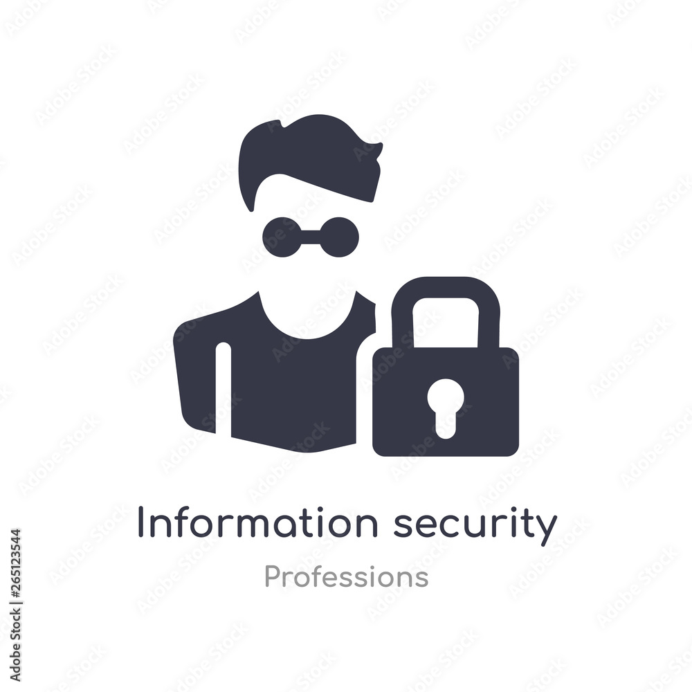 information security analyst icon. isolated information security analyst icon vector illustration from professions collection. editable sing symbol can be use for web site and mobile app information security analyst icon. isolated information security analyst icon vector illustration from professions collection. editable sing symbol can be use for web site and mobile app