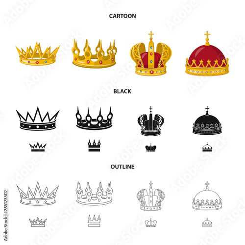 Vector illustration of medieval and nobility symbol. Collection of medieval and monarchy stock vector illustration.