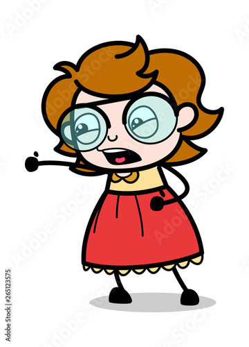 Scolding - Teenager Cartoon Intelligent Girl Vector Illustration
