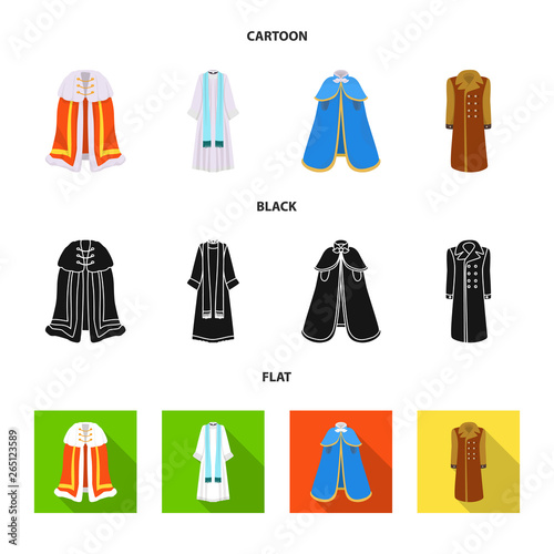 Vector illustration of material and clothing logo. Set of material and garment stock vector illustration.