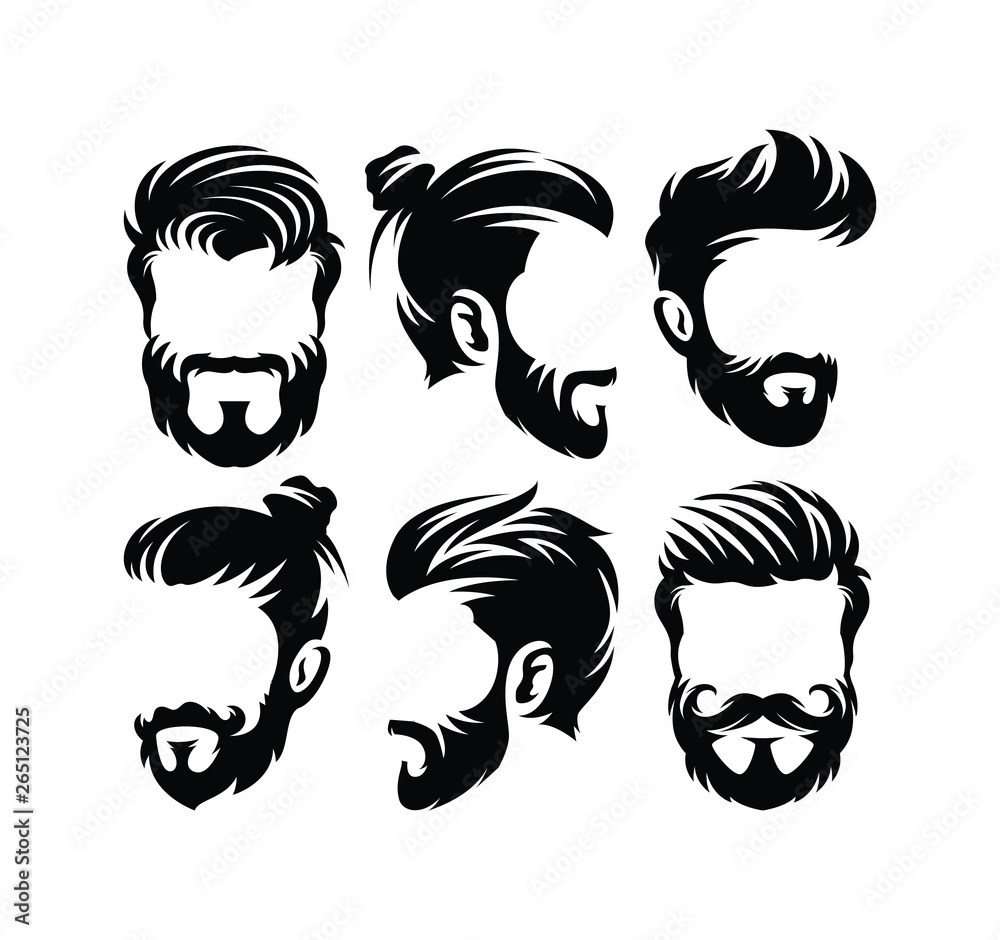 Vector vintage hairstyle barber shop logo for your design Stock Vector |  Adobe Stock