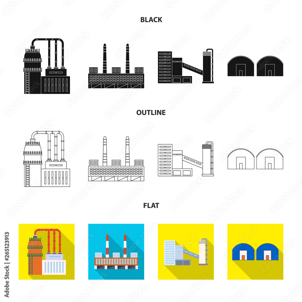 Vector illustration of production and structure icon. Collection of production and technology stock symbol for web.