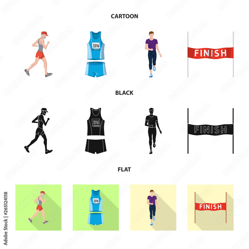 Vector design of sport  and winner icon. Collection of sport  and fitness  vector icon for stock.