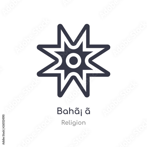 bahã¡ ã­ icon. isolated bahã¡ ã­ icon vector illustration from religion collection. editable sing symbol can be use for web site and mobile app