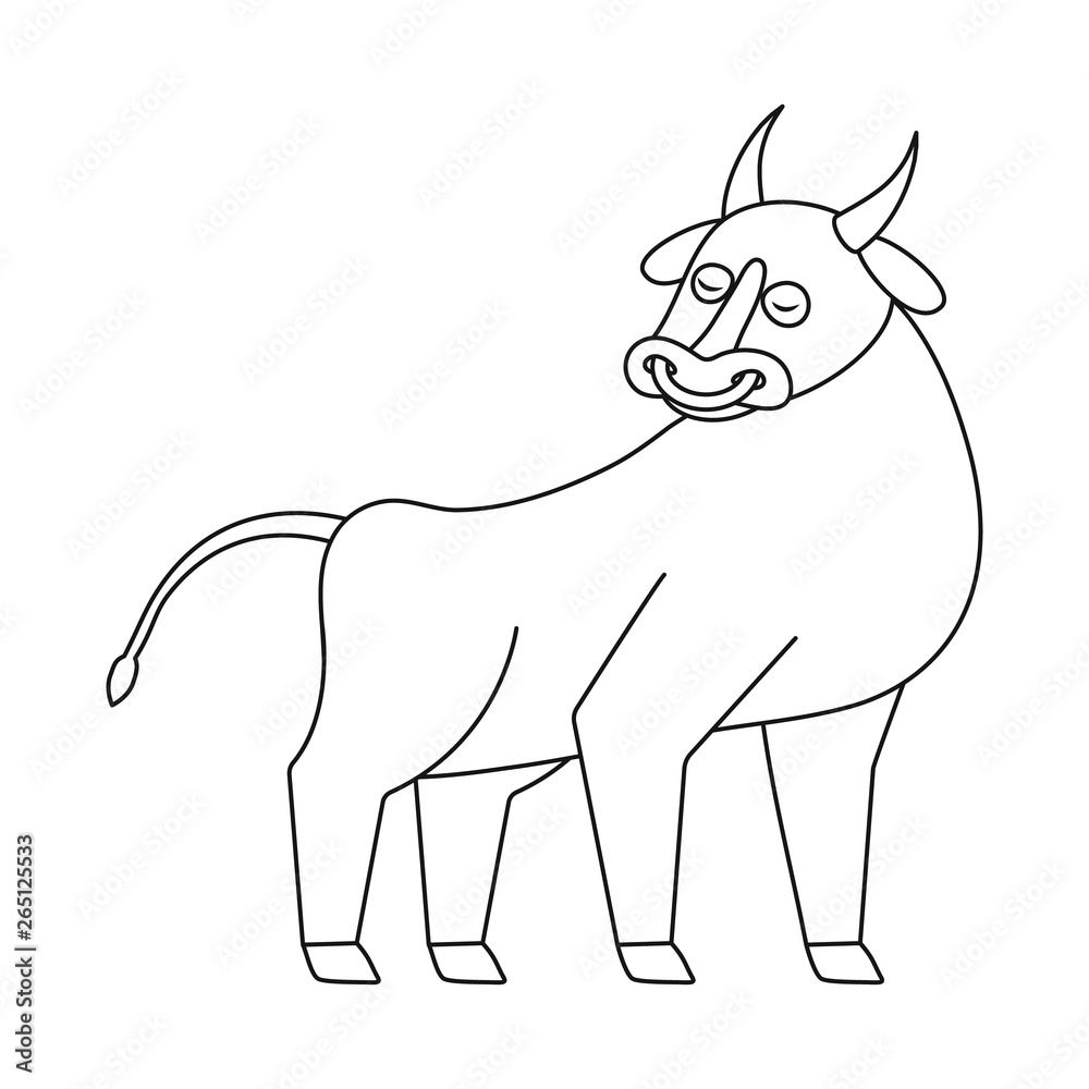 Vector design of bull and cow sign. Set of bull and beef vector icon for stock.