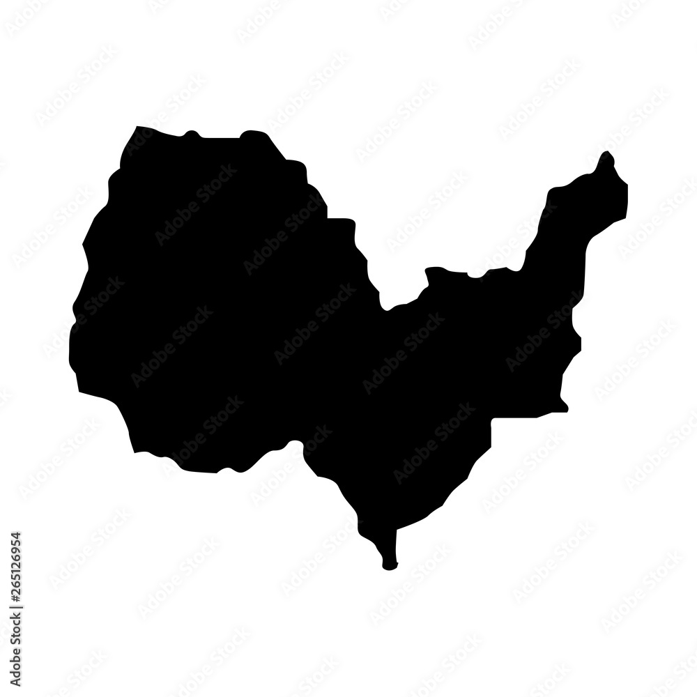 Vector map Kabul. Isolated vector Illustration. Black on White background. EPS 10 Illustration.