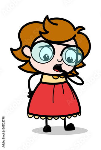 Stammering - Teenager Cartoon Intelligent Girl Vector Illustration © TheToonCompany