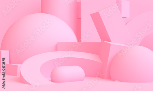Minimalist abstract background, primitive geometrical figures, trend poster, 3D render ,for the advertized.